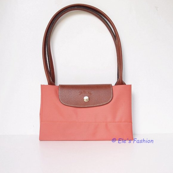 ❤️ NWT LONGCHAMP Le Pliage Large Nylon Shoulder Tote BLUSH Orange AUTHENTIC - Picture 4 of 14